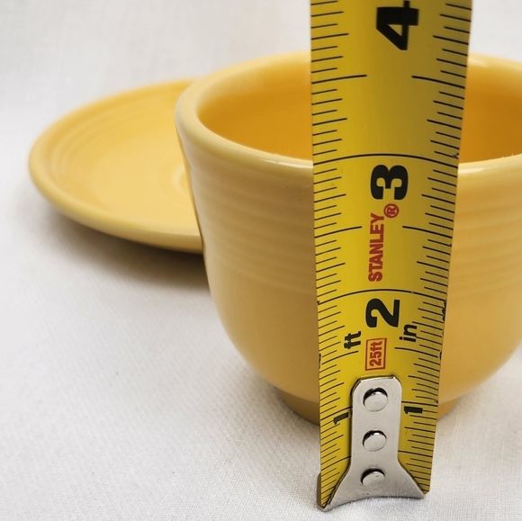 Fiesta Homer Laughlin Yellow Coffee/ Tea Mug Cup And Saucer Plate. - Picture 3 of 7